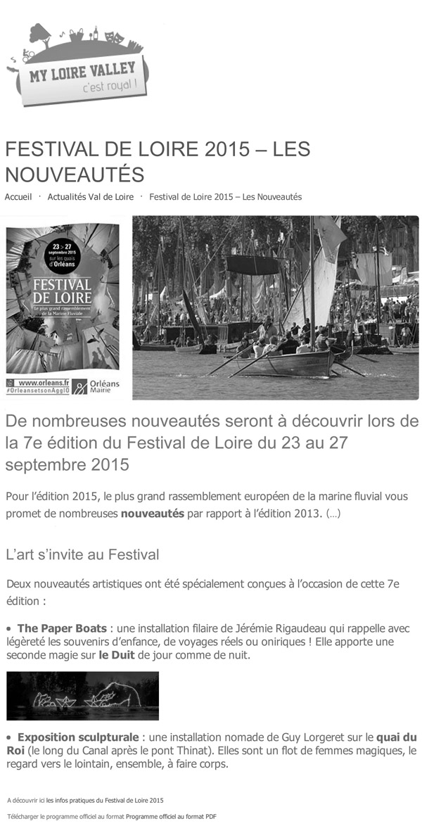 Festival de Loire 2015 - Les Nouveautés _ Val de LoireDV